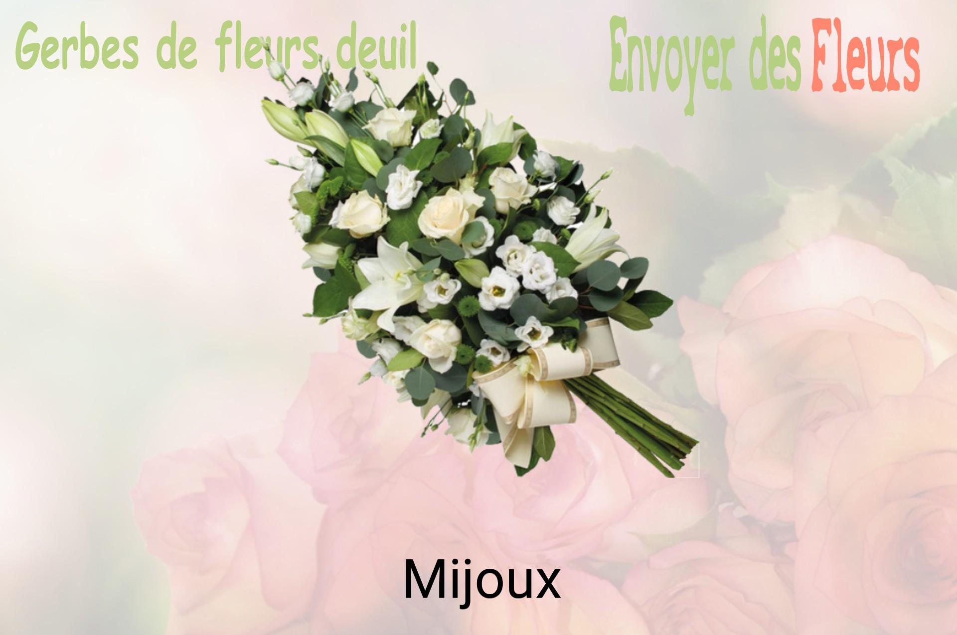 Gerbe de fleurs de deuil livrée à Mijoux